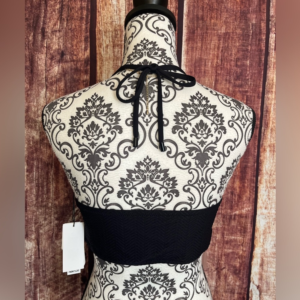 Sanctuary | NWT On The Water High Neck Halter Swimsuit Top - Picture 4 of 8